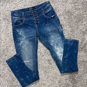 Sizzle Distressed Skinny Blue Jeans